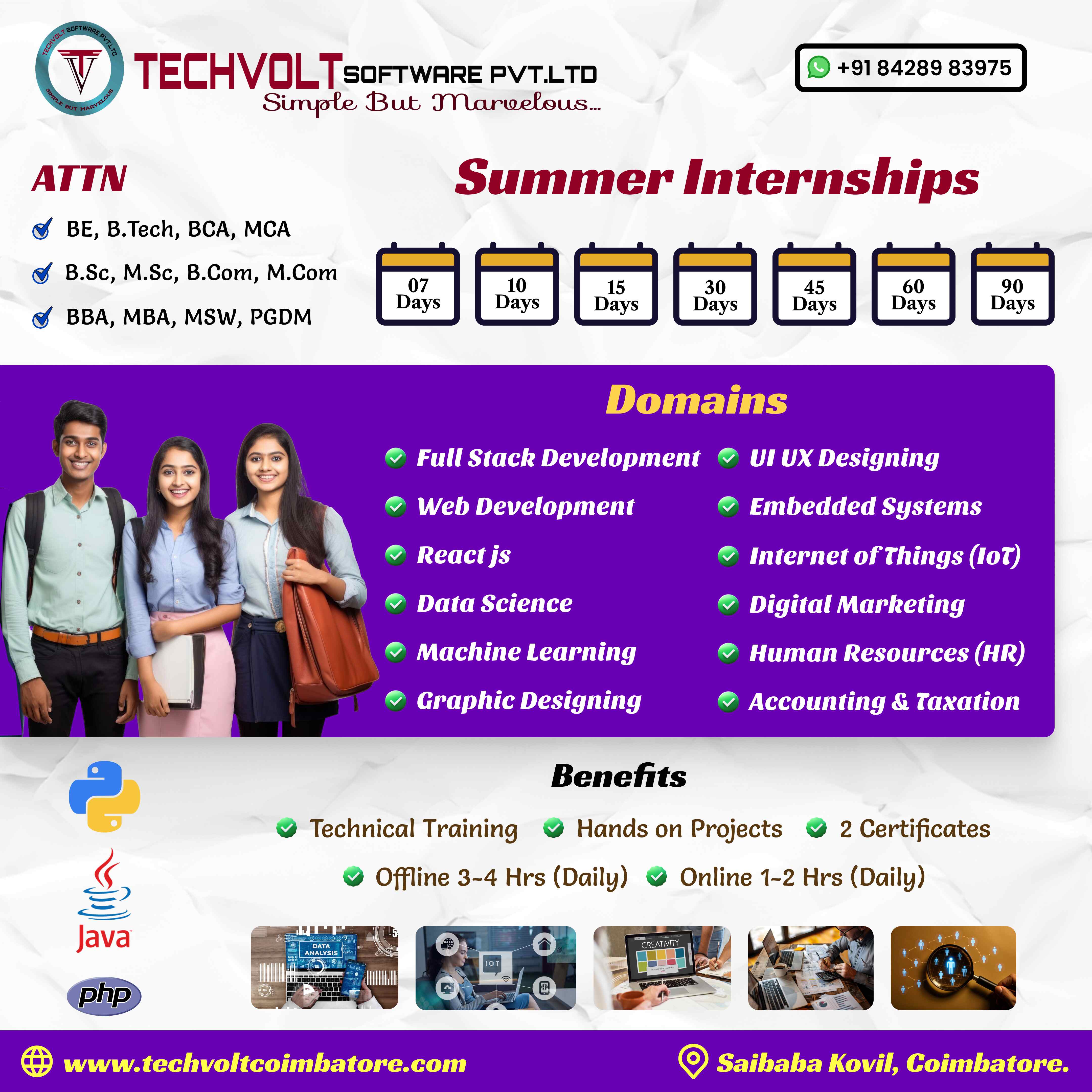 Summer Internship| Internship at Techvoltsoftware | Full Stack Course